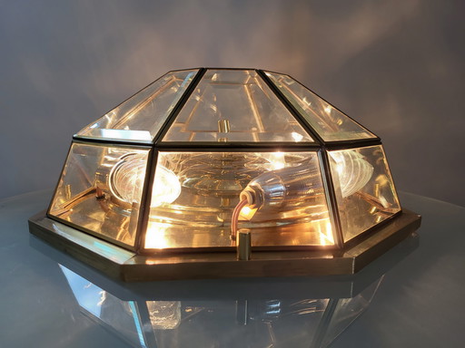 Octagonal hanging lamp Deknudt hollywood regency style 1980