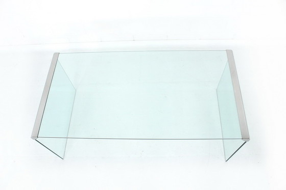 Image 1 of Gallotti & Radice T35 R Coffee Table Set, Tables de salon, Italie 1975, acier inoxydable + verre cristal