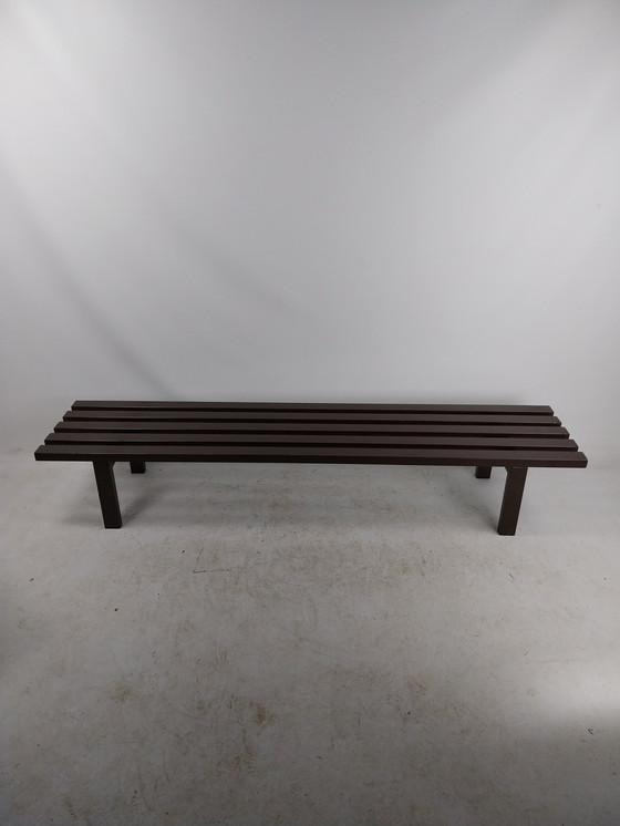 Image 1 of 1 X Metal Slatted Bench By Meta 1970'S