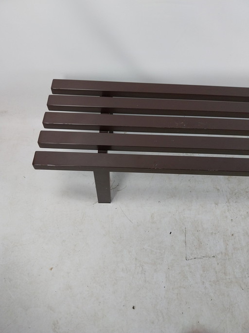 1 X Metal Slatted Bench By Meta 1970'S