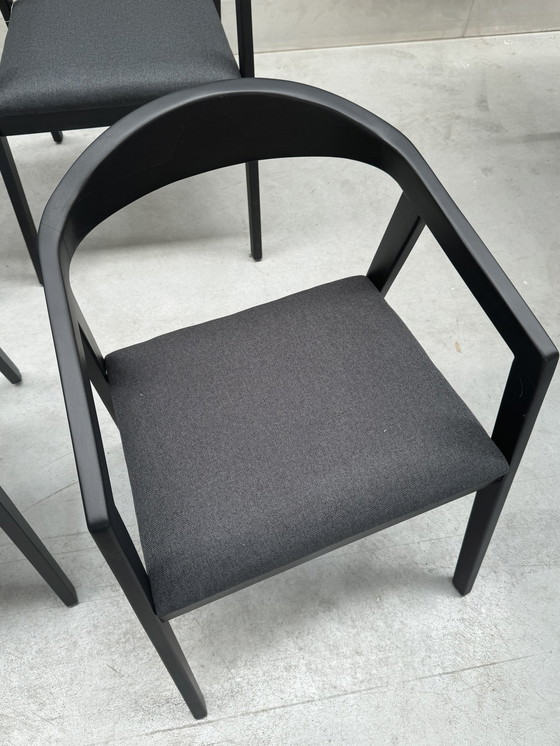 Image 1 of Wooden Dining Chairs - Black (Showroom Items) - Set Of 6