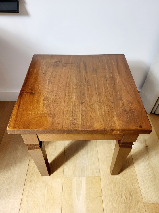 Image 1 of Solid Wood Side Table Or Plant Table Country Style, Brutalist