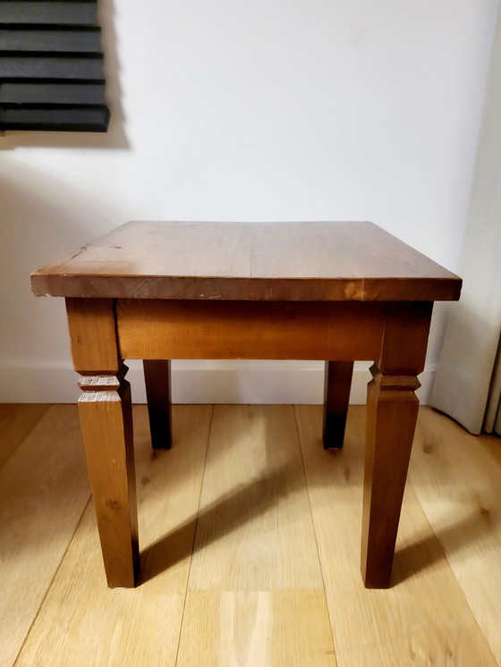 Image 1 of Solid Wood Side Table Or Plant Table Country Style, Brutalist