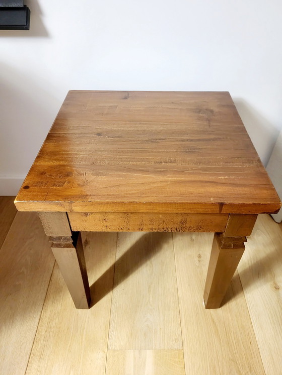 Image 1 of Solid Wood Side Table Or Plant Table Country Style, Brutalist