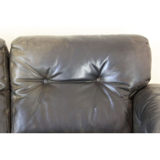 Image 1 of Vintage leather sofa, model "Coronado", by Afra and Tobia Scarpa for B.B, Italy 1960