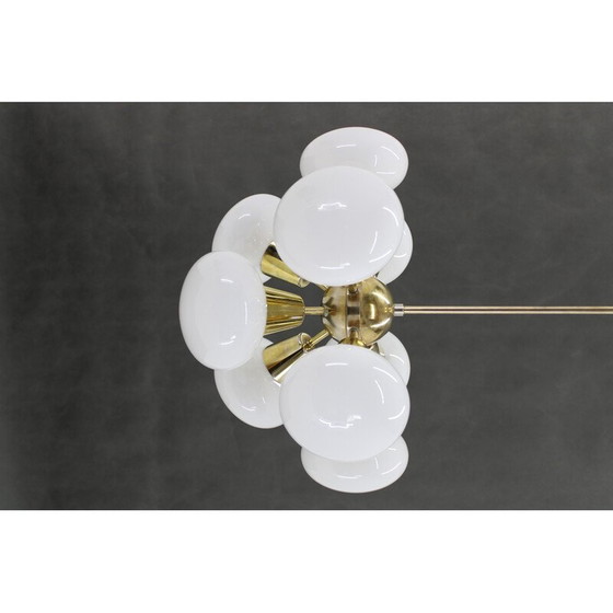 Image 1 of Vintage brass 9flamming chandelier by Sputnik, Czechoslovakia 1970s