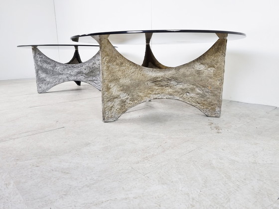 Image 1 of 2x Brutalist coffee tables, set