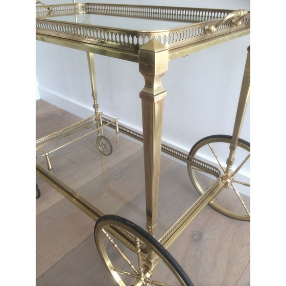 Image 1 of Vintage brass rolling table by Maison Baguès, 1940