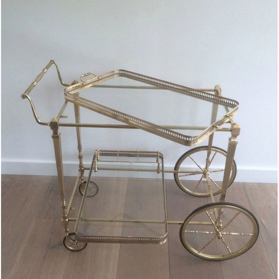 Image 1 of Vintage brass rolling table by Maison Baguès, 1940