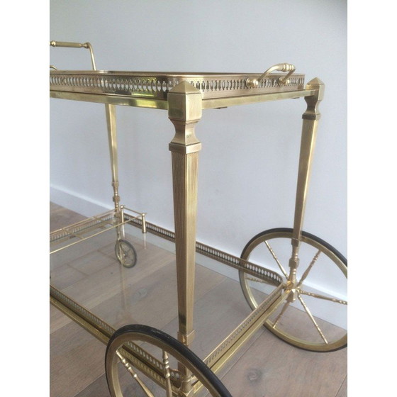 Image 1 of Vintage brass rolling table by Maison Baguès, 1940