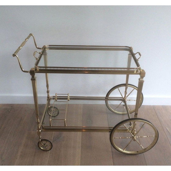 Image 1 of Vintage brass rolling table by Maison Baguès, 1940