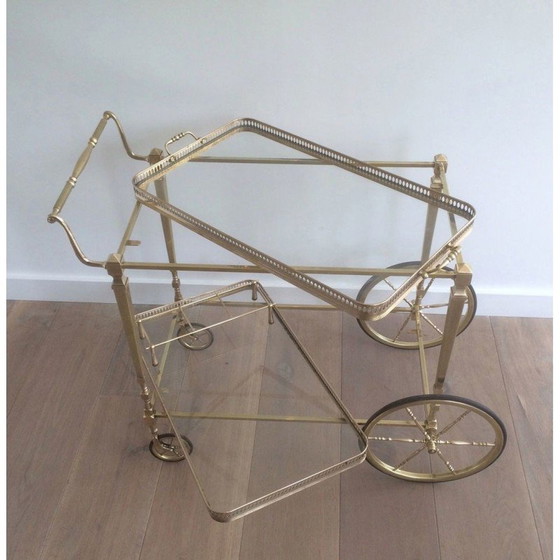 Image 1 of Vintage brass rolling table by Maison Baguès, 1940