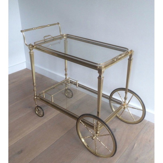 Image 1 of Vintage brass rolling table by Maison Baguès, 1940