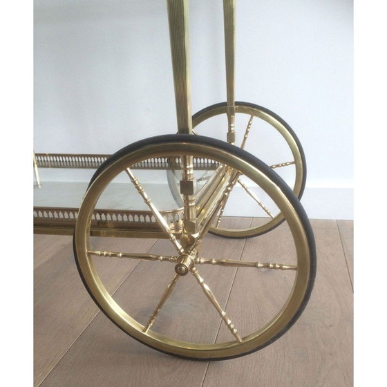 Image 1 of Vintage brass rolling table by Maison Baguès, 1940
