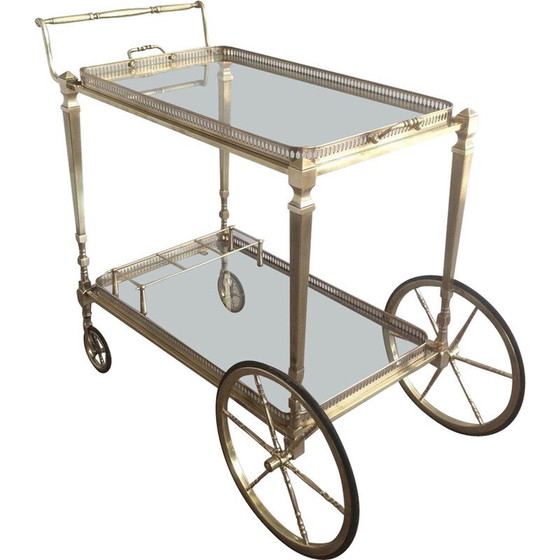 Image 1 of Vintage brass rolling table by Maison Baguès, 1940