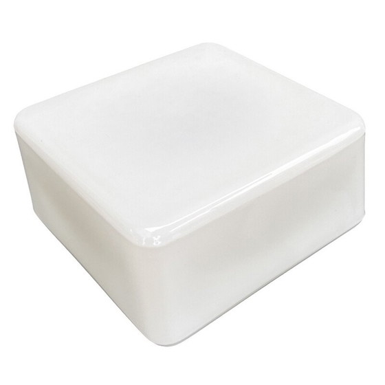 Image 1 of Vintage square white glass ceiling lamp for Rudolf Zimmermann, Bamberg, Germany 1980