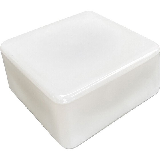 Image 1 of Vintage square white glass ceiling lamp for Rudolf Zimmermann, Bamberg, Germany 1980