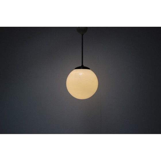 Image 1 of Vintage bakelite and glass chandelier, Czechoslovakia, 1950
