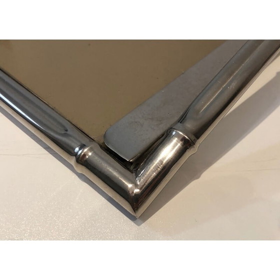 Image 1 of Vintage smoked glass tray, France 1970