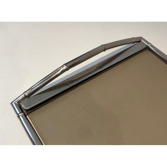 Image 1 of Vintage smoked glass tray, France 1970