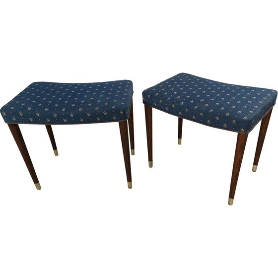 Image 1 of Pair of vintage Danish Robert Rasmussen Art Deco stools, 1930s