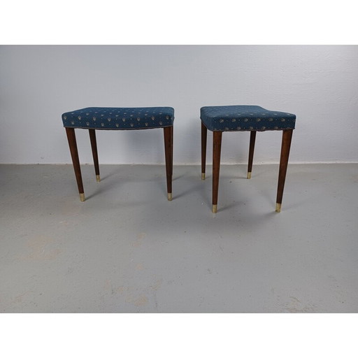 Pair of vintage Danish Robert Rasmussen Art Deco stools, 1930s