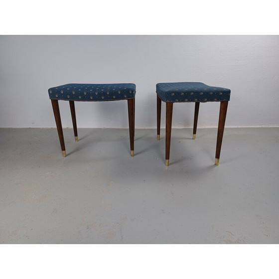Image 1 of Pair of vintage Danish Robert Rasmussen Art Deco stools, 1930s