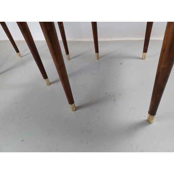 Image 1 of Pair of vintage Danish Robert Rasmussen Art Deco stools, 1930s