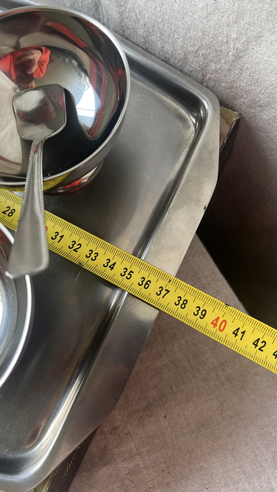 Image 1 of Coupes vintage en acier inoxydable argenté nouvelles dans leur boîte