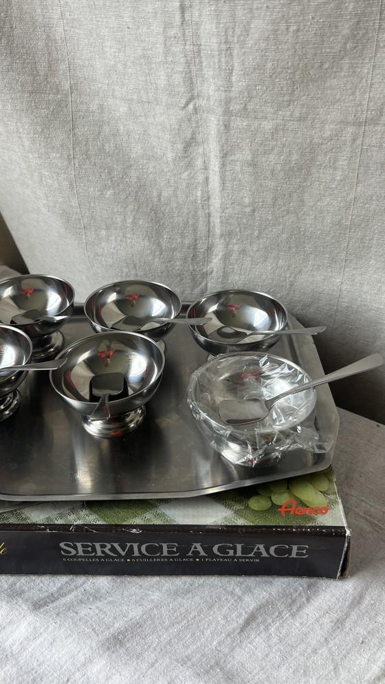 Image 1 of Coupes vintage en acier inoxydable argenté nouvelles dans leur boîte