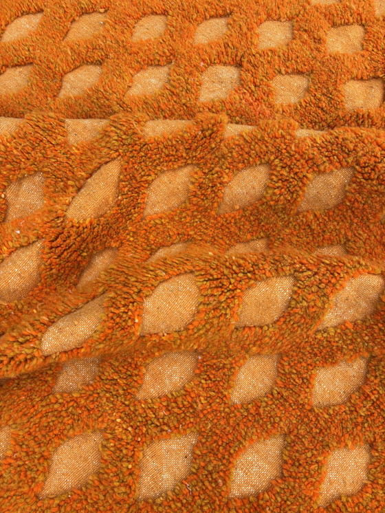 Image 1 of Berber Orange Moroccan Beni Ourain Wool Rug 200X300 Cm