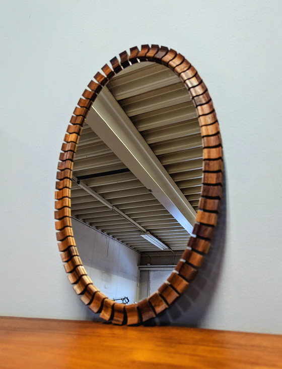 Image 1 of Vintage Danish Mirror- Oval- Rosewood