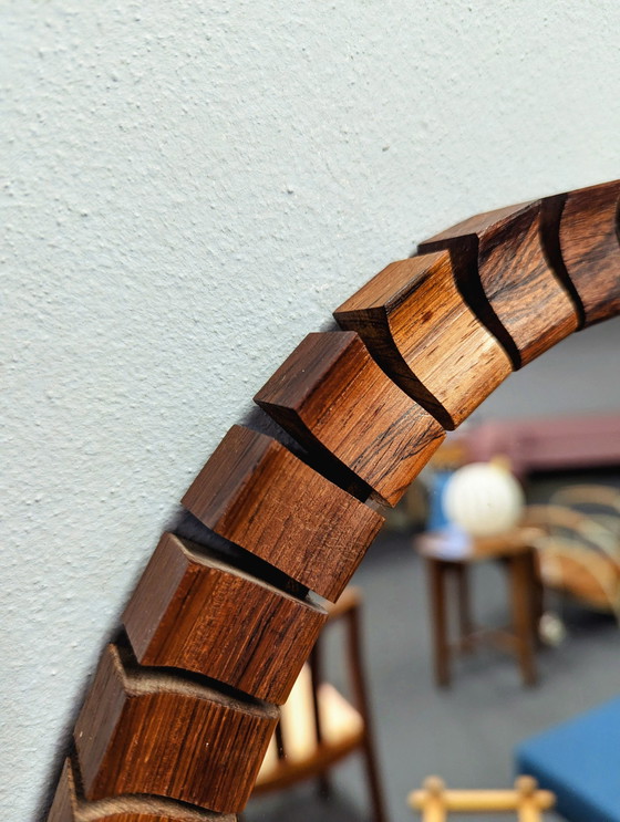 Image 1 of Vintage Danish Mirror- Oval- Rosewood