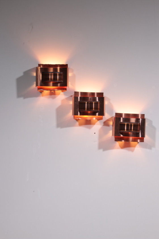 Image 1 of Wall Lamps Svend Aage Holm Sørensen Brutalist And Copper,1960