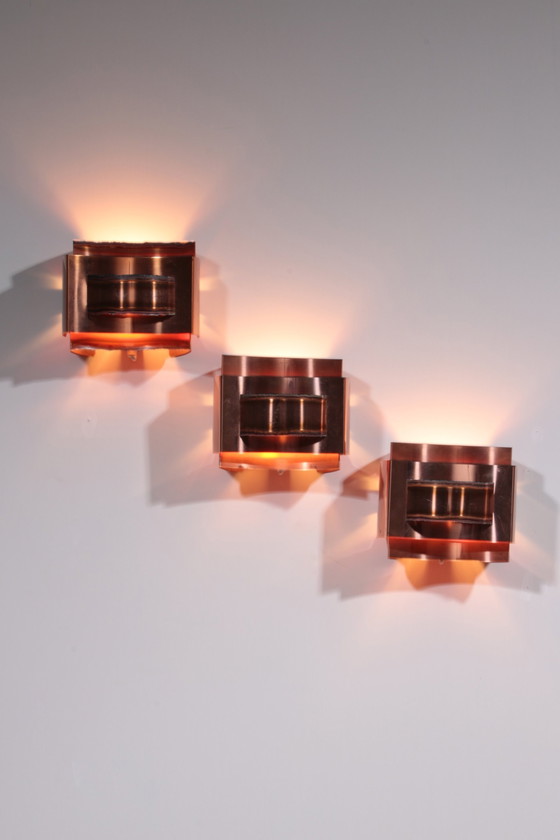 Image 1 of Wall Lamps Svend Aage Holm Sørensen Brutalist And Copper,1960