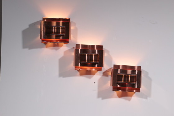 Image 1 of Wall Lamps Svend Aage Holm Sørensen Brutalist And Copper,1960