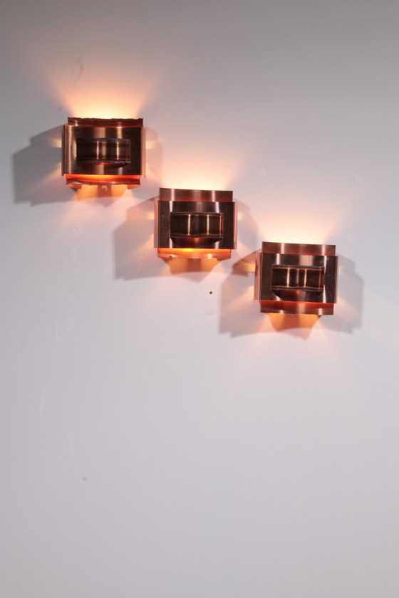 Image 1 of Wall Lamps Svend Aage Holm Sørensen Brutalist And Copper,1960