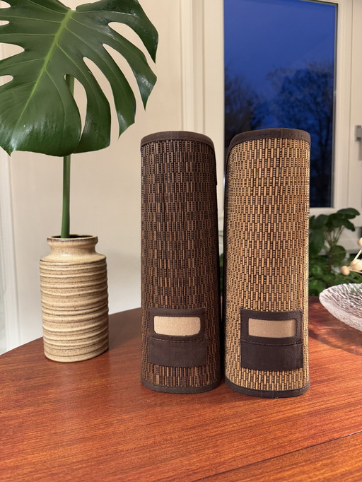 Set of Vintage Ikea Magazine Holders Palm Leaf