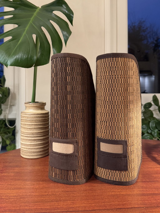 Set of Vintage Ikea Magazine Holders Palm Leaf