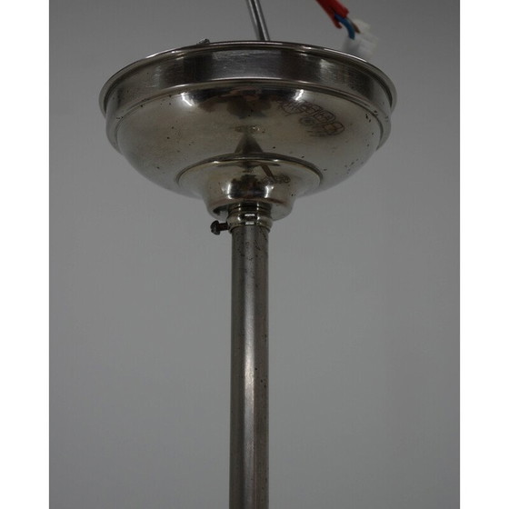 Image 1 of Vintage Art Deco chandelier in opaline glass with 4 flames, 1930
