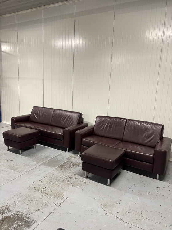 Image 1 of 2x Leather Montel Sofa