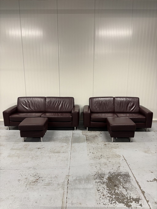 2x Leather Montel Sofa