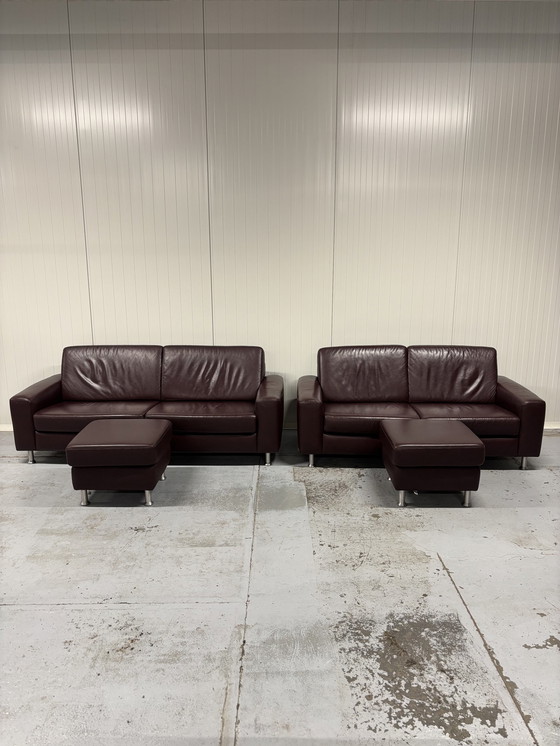 Image 1 of 2x Leather Montel Sofa