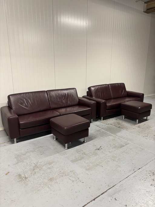 2x Leather Montel Sofa