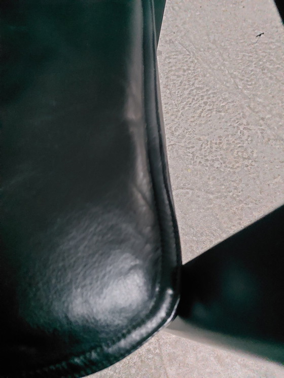 Image 1 of 2 X Black Leather Armchair Bulo Memphis Style