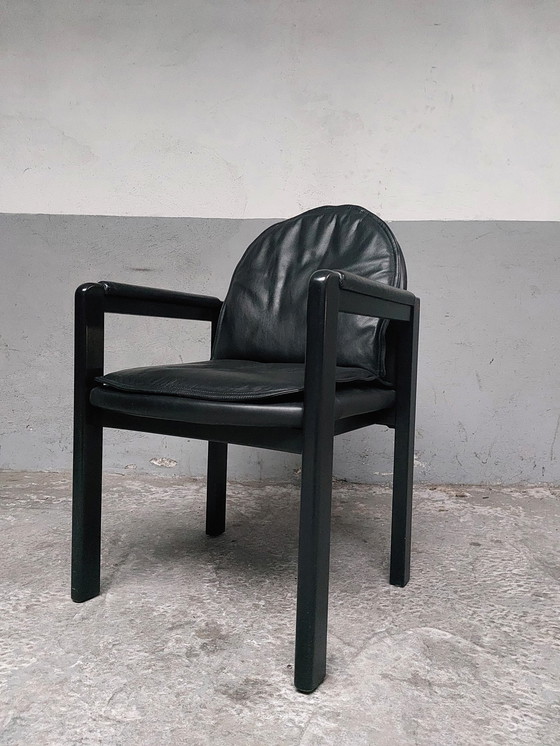 Image 1 of 2 X Black Leather Armchair Bulo Memphis Style