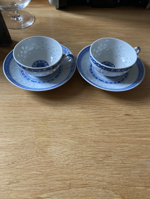 Antique Chinese cups Ricepattern