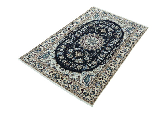 Image 1 of Hand-knotted Nain 9 La Carpet With Silk - 203 X 128 Cm