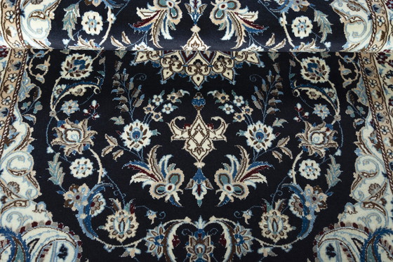 Image 1 of Hand-knotted Nain 9 La Carpet With Silk - 203 X 128 Cm