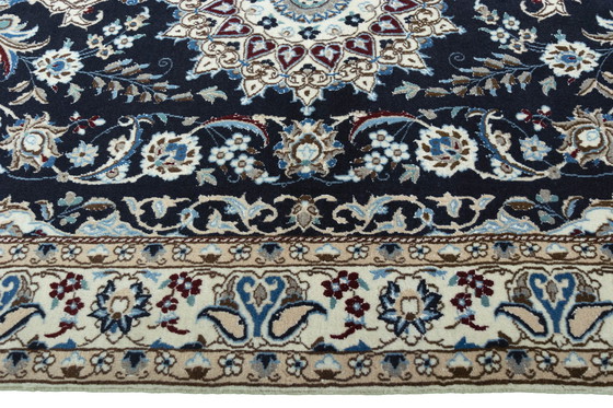 Image 1 of Hand-knotted Nain 9 La Carpet With Silk - 203 X 128 Cm